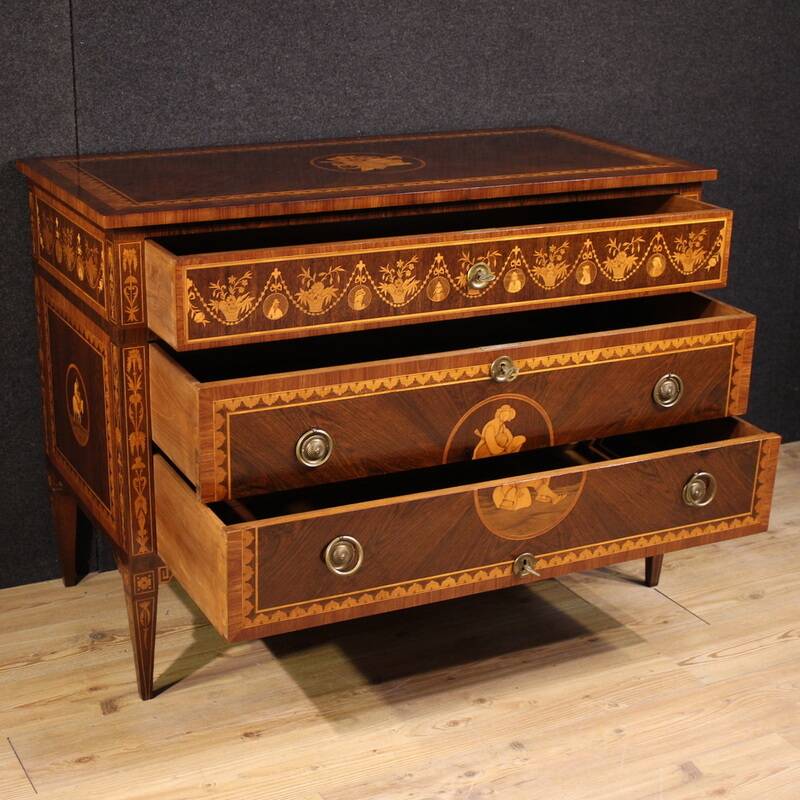 20th century Italian Louis XVI style inlaid dresser