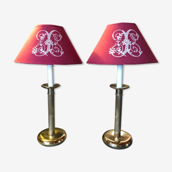 Vintage brass lamps made in France.