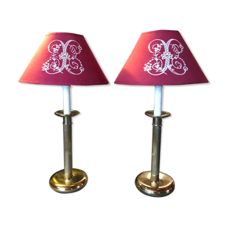 Vintage brass lamps made in France.