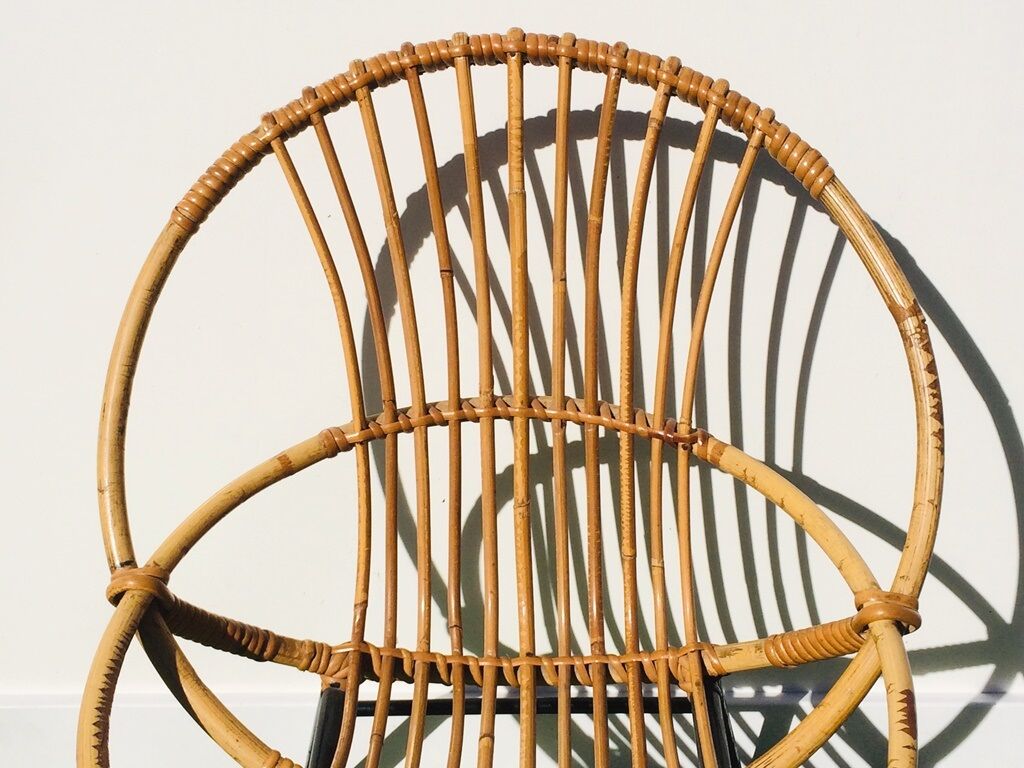 Vintage 60s rattan child chair