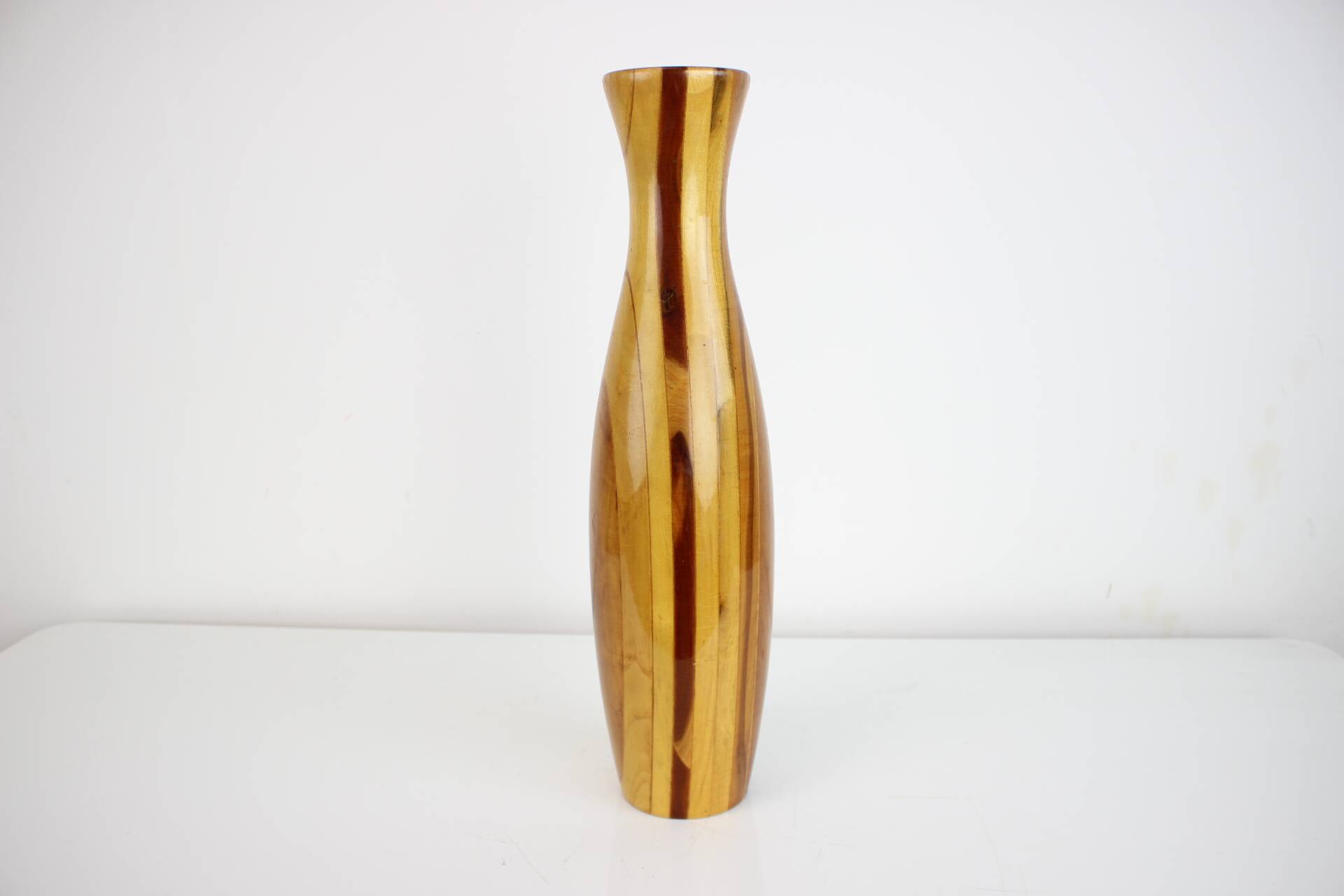 1970s Wooden Vase, Czechoslovakia