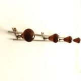 Coat rack with 4 wooden hooks