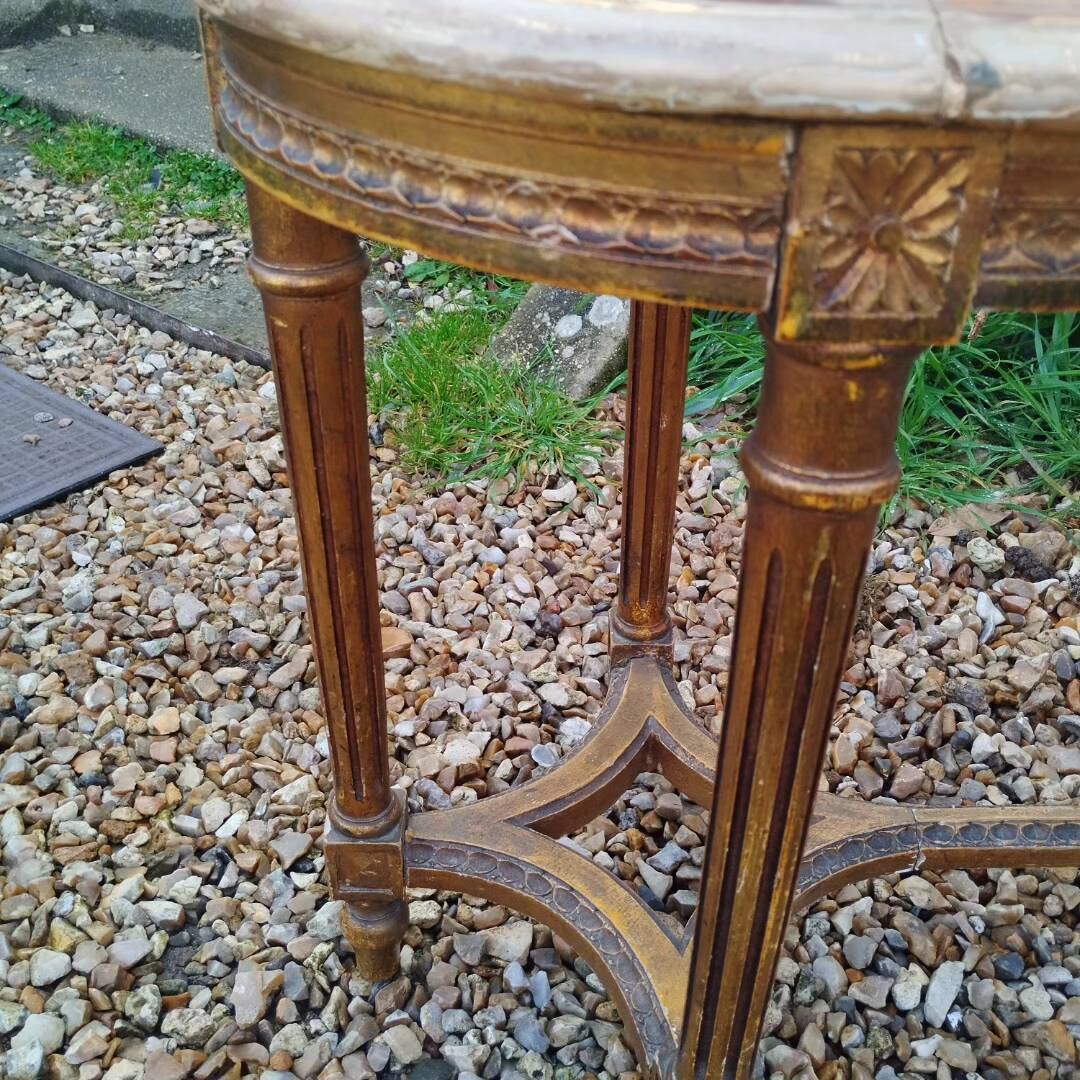 Louis XVI style gilded wood piano bench