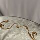 Round coffee table base in gilded wrought iron beautiful top enamelled glass 50s