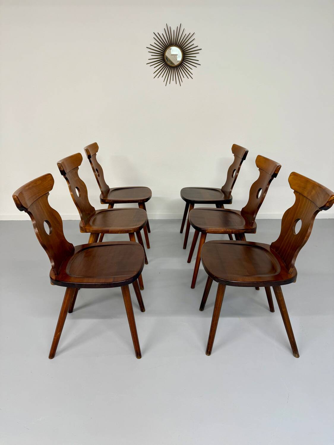 6 vintage 60s bistro-look dining chairs