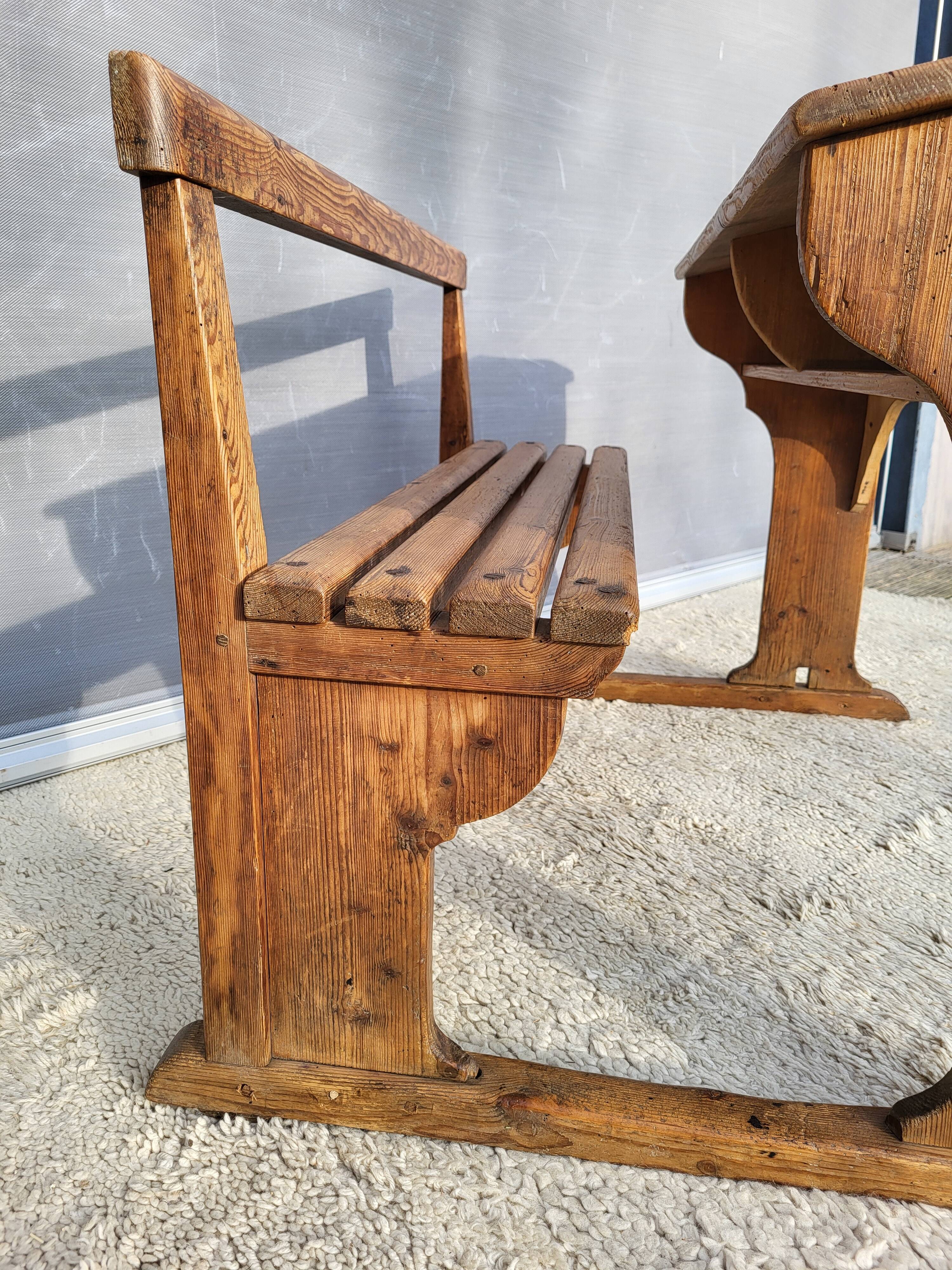 Double solid wood school desk