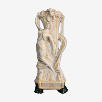 Vase vintage en biscuit vase femme lascive style art Nouveau. Numéroté 4376. Année 50