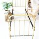 Vintage yellow gold brass divan, single bed from the 1960s, France / Czech Republic.