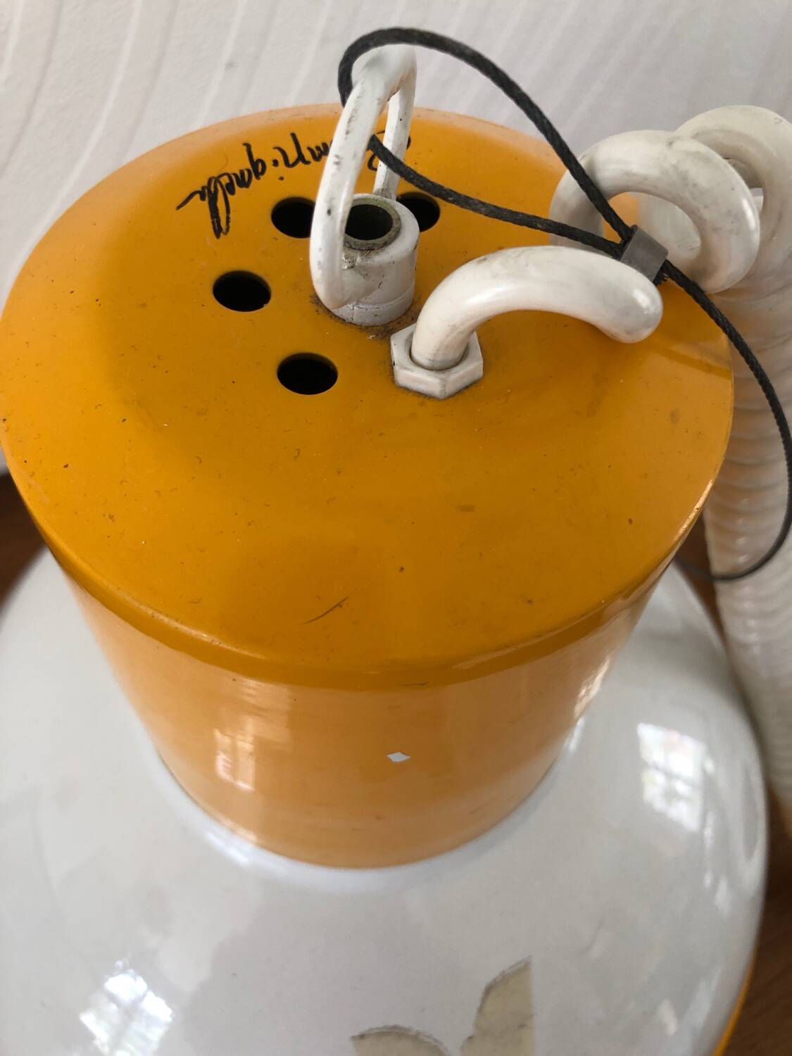 Vintage yellow Cubi Spot industrial pendant light