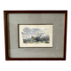 Small watercolor painting landscape Brittany Arzon signed