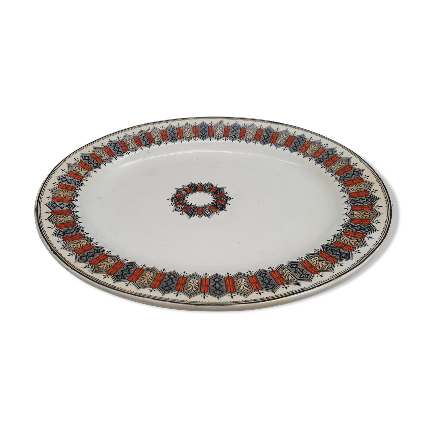 Vintage oval dish in English earthenware