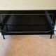 Black lacquered double bed with brass, Maison Roméo Paris, 1970s