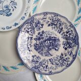 Assiettes plates bleu vintage