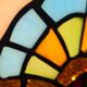 1920s brass lamp with tiffany stained glass shade 48x14