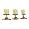 3 candlesticks picnic candle vintage brass