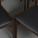 Ensemble de 4 chaises danoises en massif d'afomosia, années 60