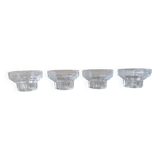 Set of 4 Art Deco style glass candle holders