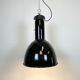 Industrial bauhaus black enamel pendant lamp, 1930s