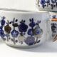 Lot de 6 tasses café vintage en céramique motifs fleuri