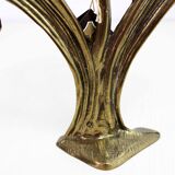 Art Nouveau brass flower candle holder