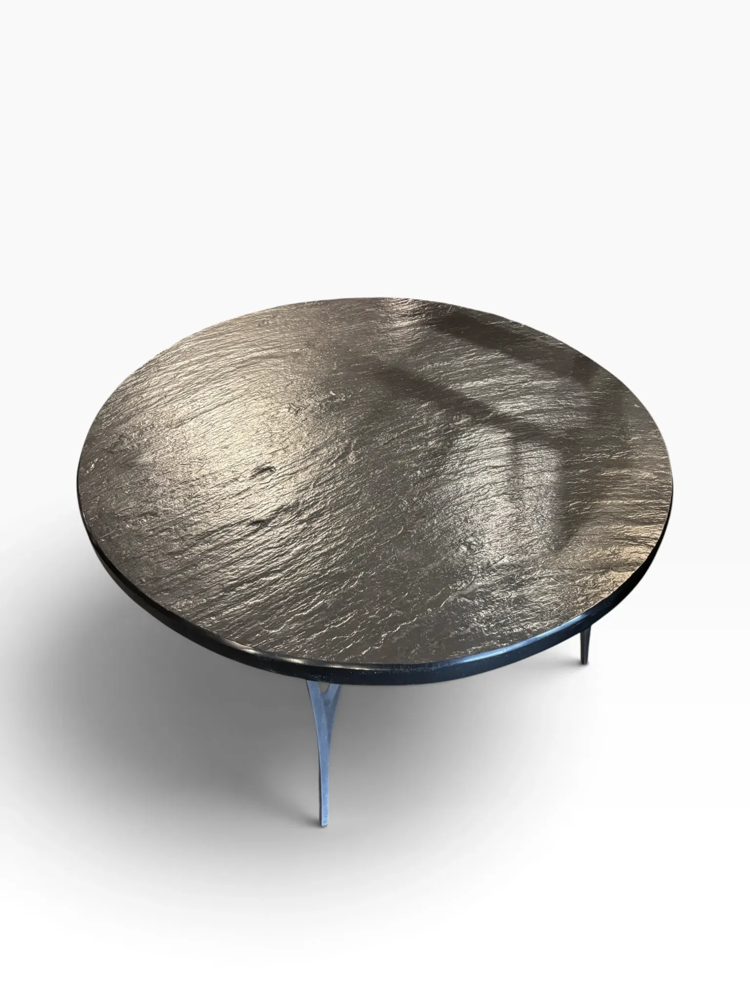 Rare coffee table by Knut Hesterberg with slate top.