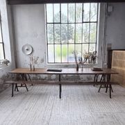 XXL trestle farm table 4m and its benches