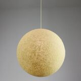 Vintage 1960s Granulate Ball Pendant Lamp: Mid-Century Modern Sphere Light