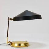 Mid-century table or desk lamp in black brass, Austria, 1960s.