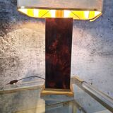 Lamp - briar and brass lucite effect - 1980s - vintage.