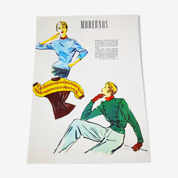 Affiche esquisse de mode années 40