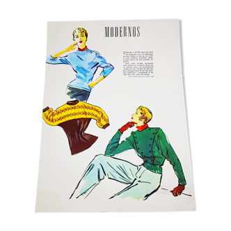 Affiche esquisse de mode années 40