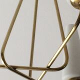 3-branch brass and opaline chandelier 1950/1960