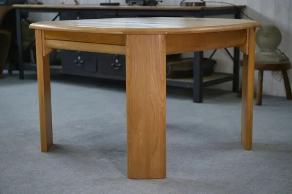 Solid elm table in the style of Maison Regain, 1970s