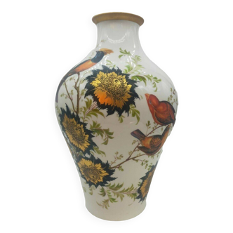 Large decorated ceramic vase signed pecchioli, 1950s