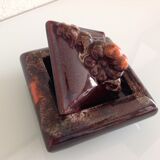 Fat Lava Brown Ceramic Candy / Vintage 60s