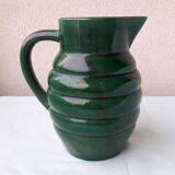 Green ceramic pitcher