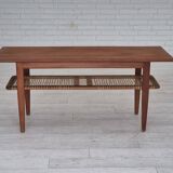 1970s, Scandinavian coffee table, original condition, teak wood, rattan.