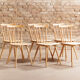 Set of 6 solid beech bar chairs completely renovated, circa 1960