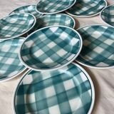 Vichy dessert plates and dish, 50s-60s