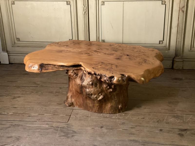 Salon table in racine vernie