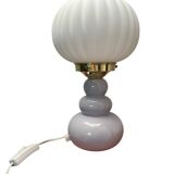 White globe table lamp