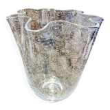 Murano bubble blown glass handkerchief vase
