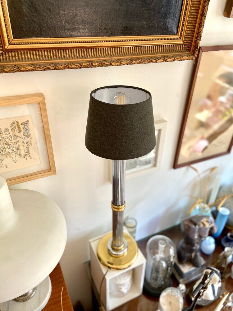 Le Dauphin lamp in silver and gold metal