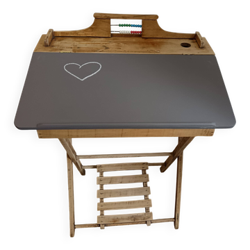 Pupitre d'écolier en bois enfant pliable ardoise