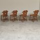 Set of 4 Vintage Tyrolean Dining Room Chairs in Pine, 1970s.