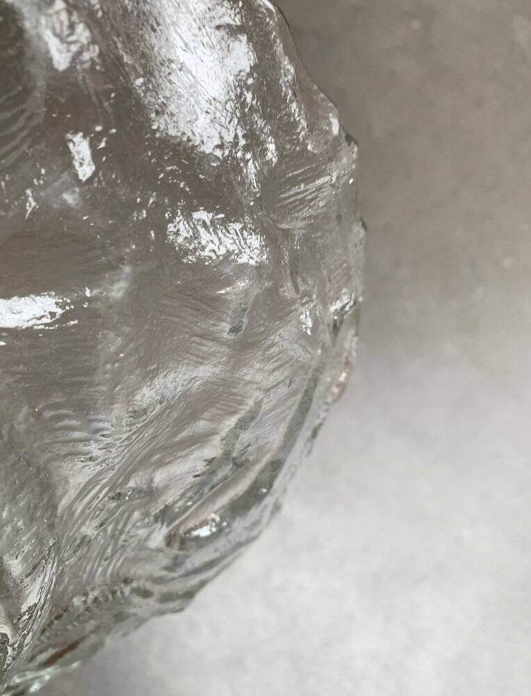 Vintage frosted glass bowl, 1970s.