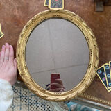 Miroir ovale doré 35x30cm