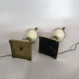 Near Pair of Vintage Enamel Egg Table Lamps - 1970s Hollywood Regency Retro