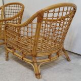 Pair of rattan armchairs