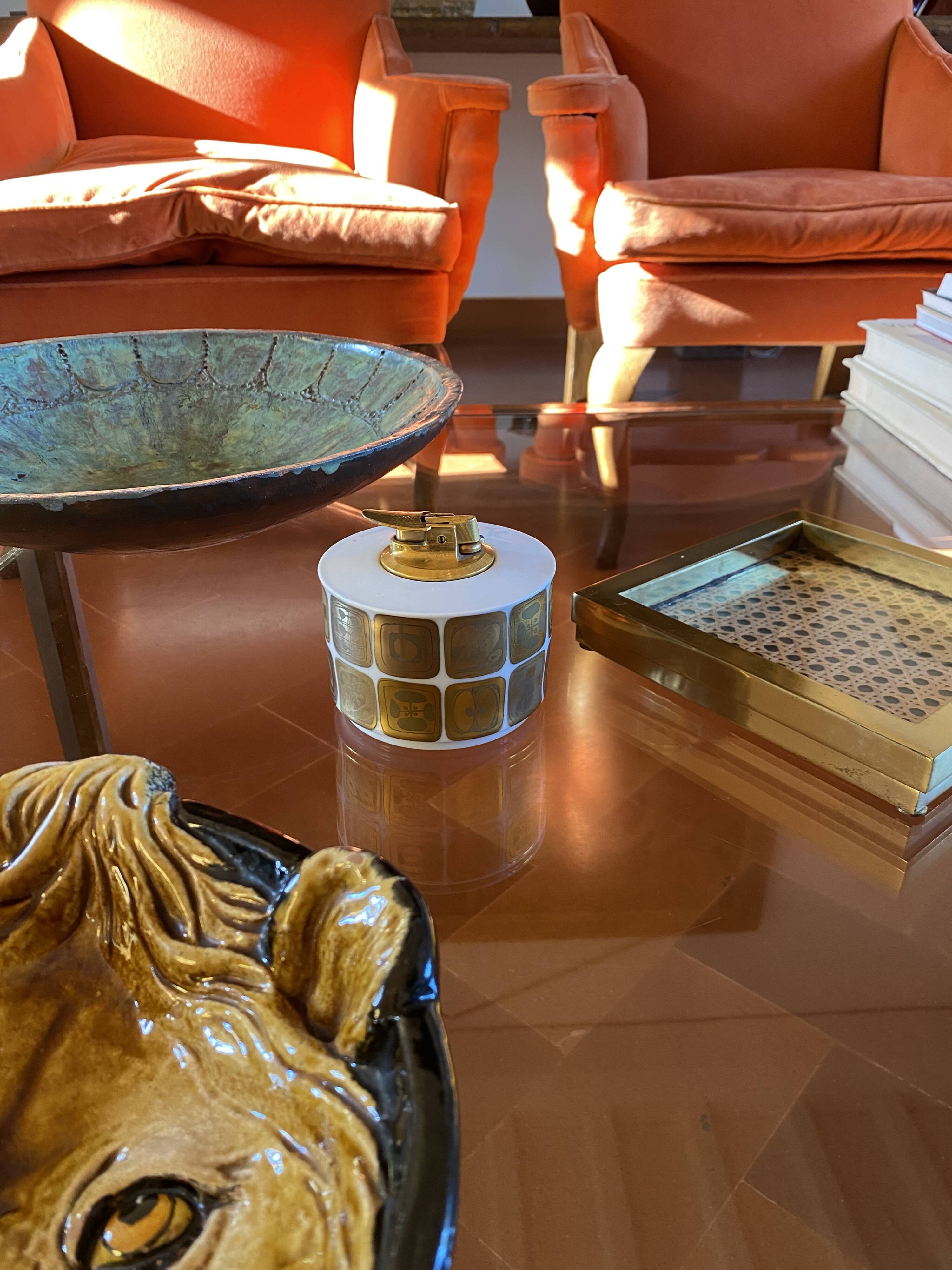 Mid-century porcelain table lighter, Bjorn Wiinblad for Rosenthal, 1970s